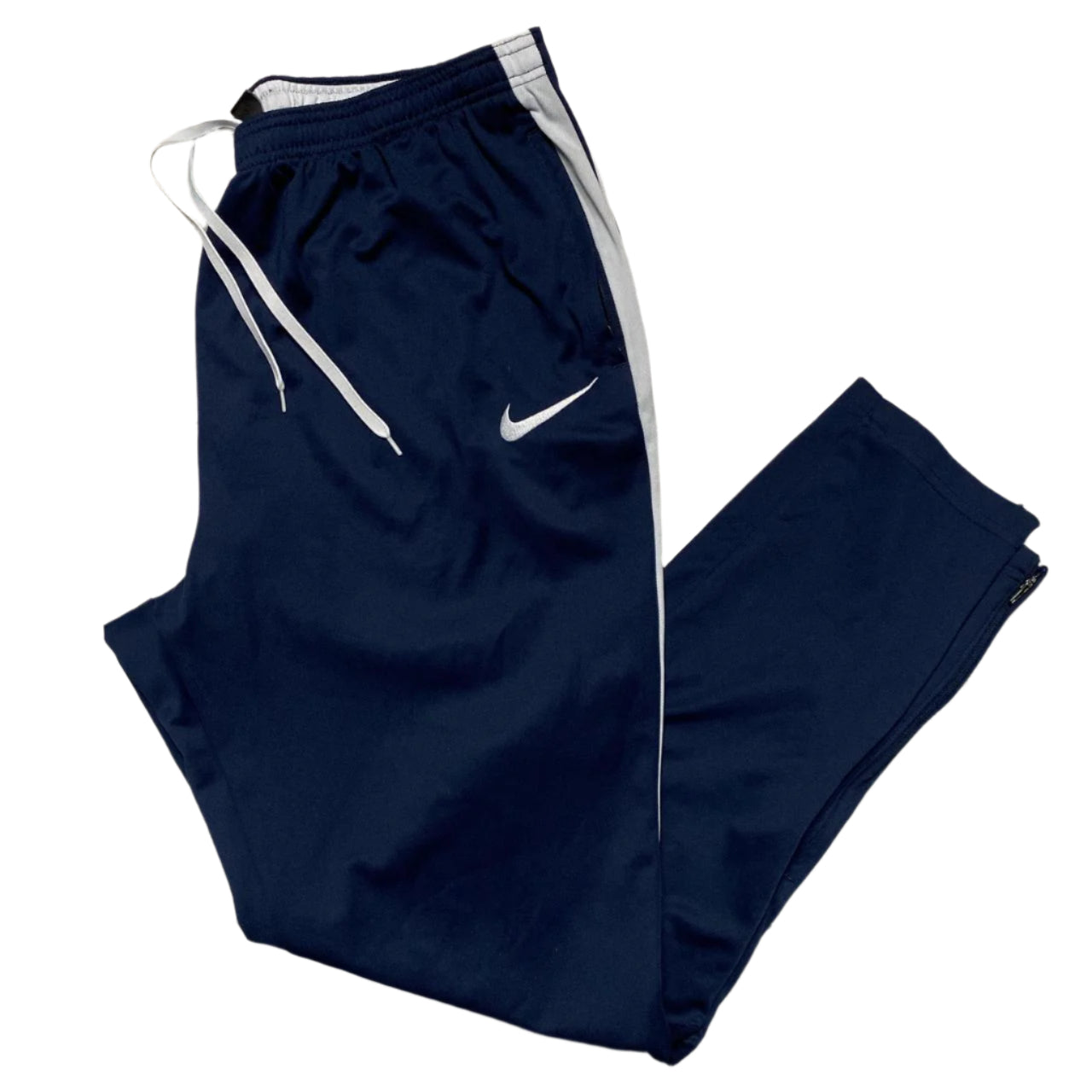 Nike Navy and White Training Trackpant Bottoms (XL)