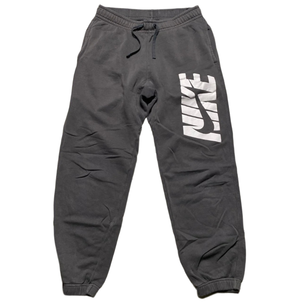 Nike Club Swoosh Spellout Grey and White Joggers (S)