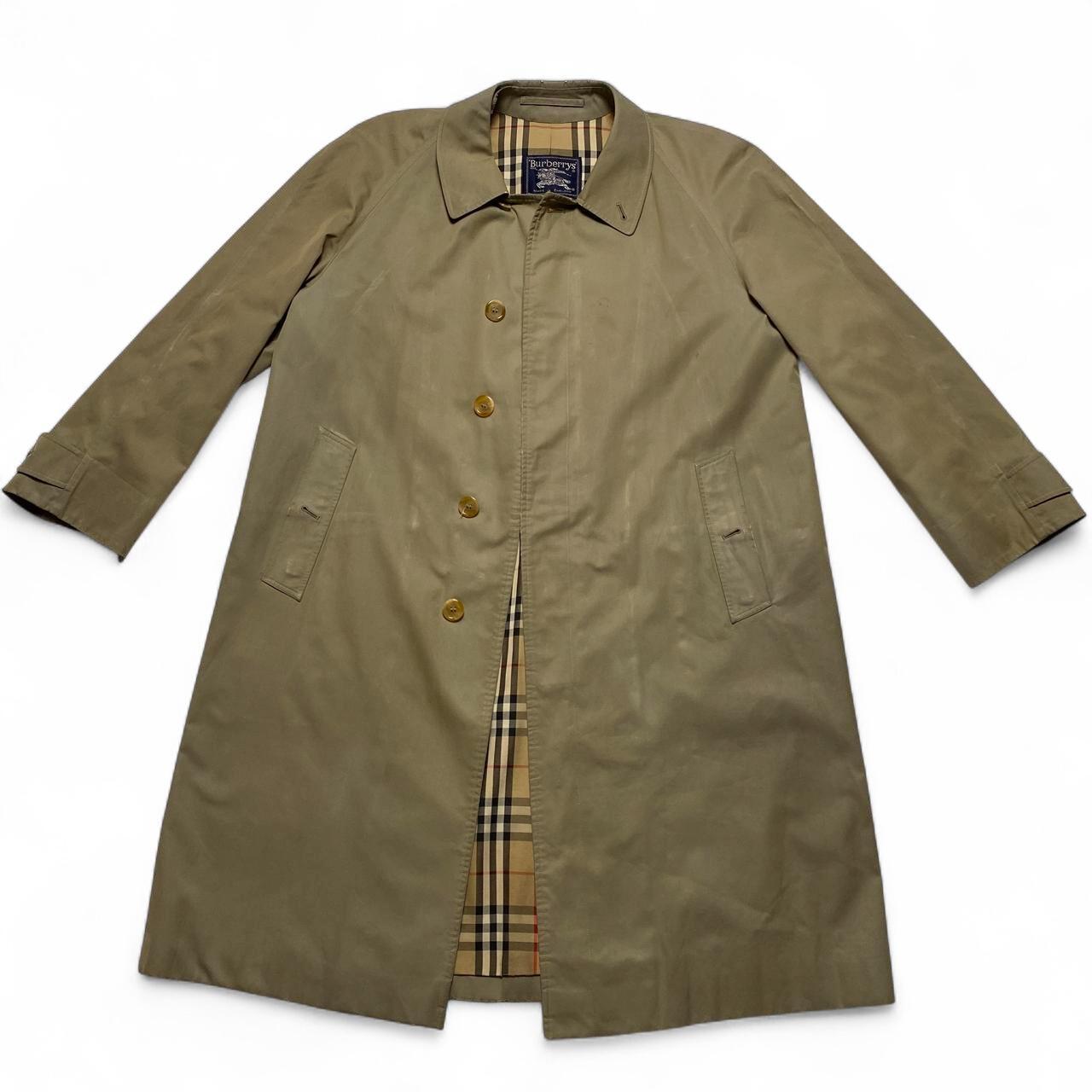Burberry Vintage Burberrys Khaki Green Novacheck Trench Coat (L)