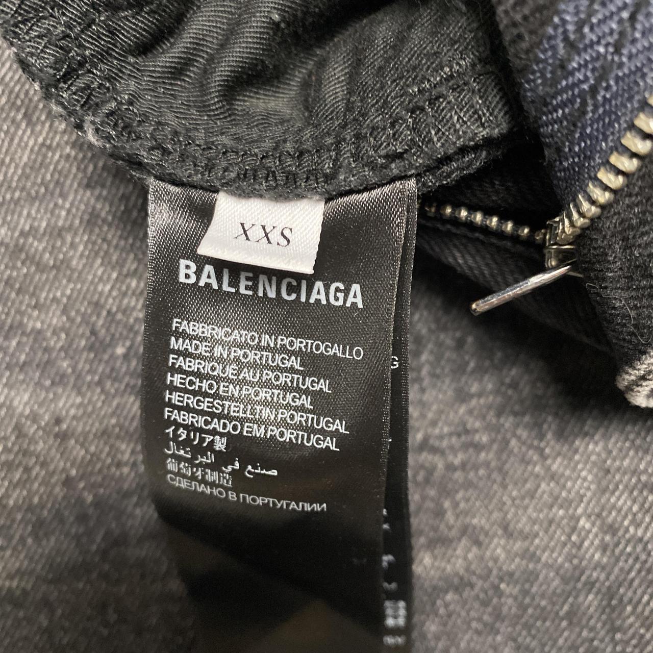 Balenciaga Charcoal Grey Baggy Flared Distressed Jeans (2XS)