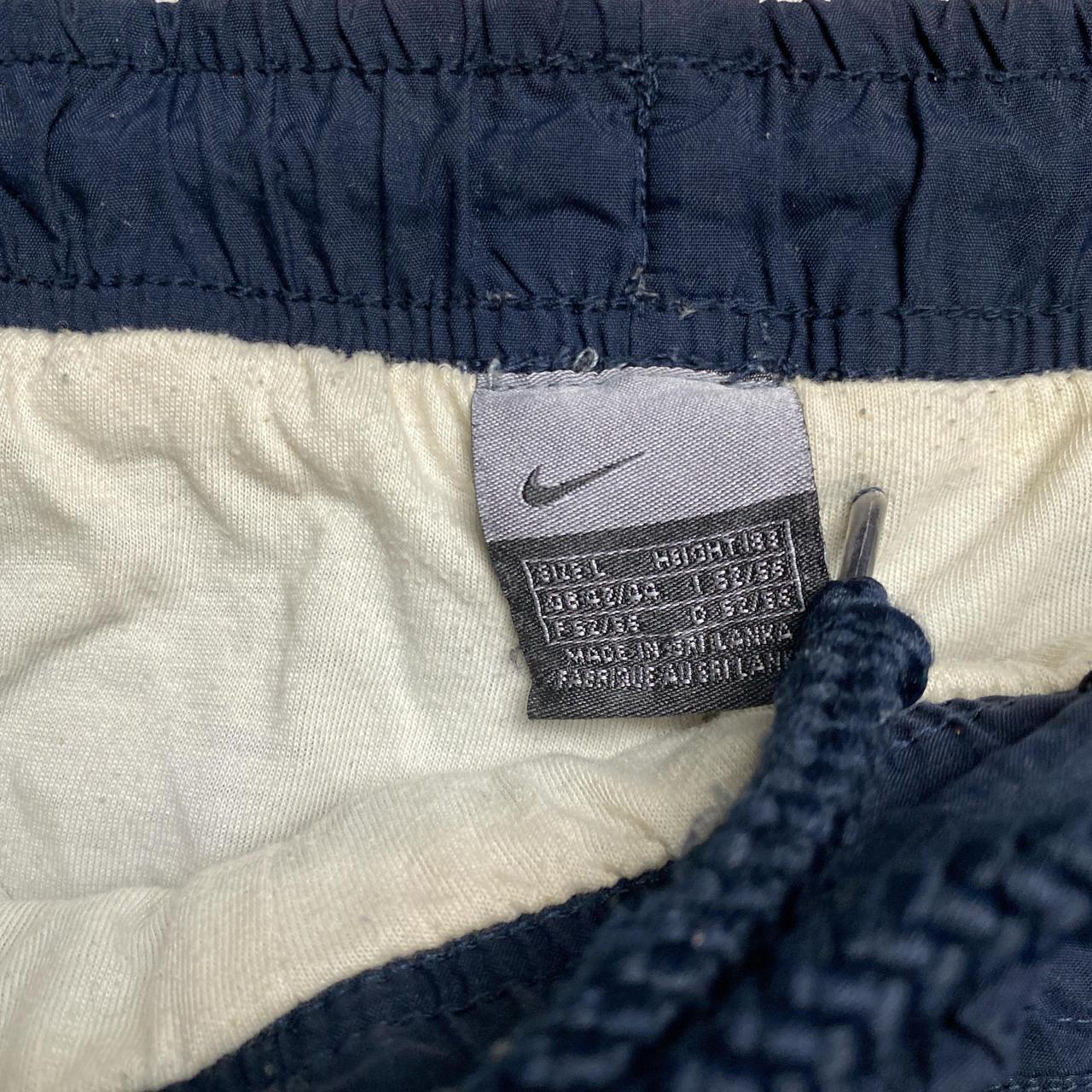 Nike Vintage Navy Hex Red and White Swoosh Shell Trackpant Bottoms (L)