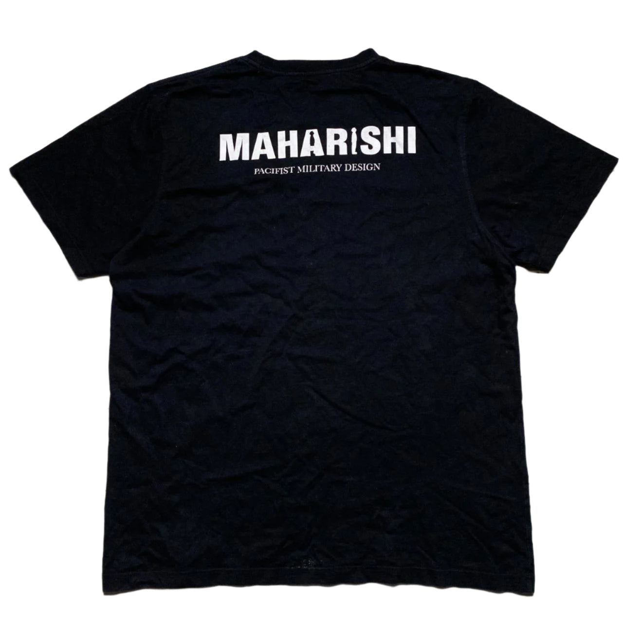 Maharishi Pacifist Military Design Black and White T Shirt (2XL)