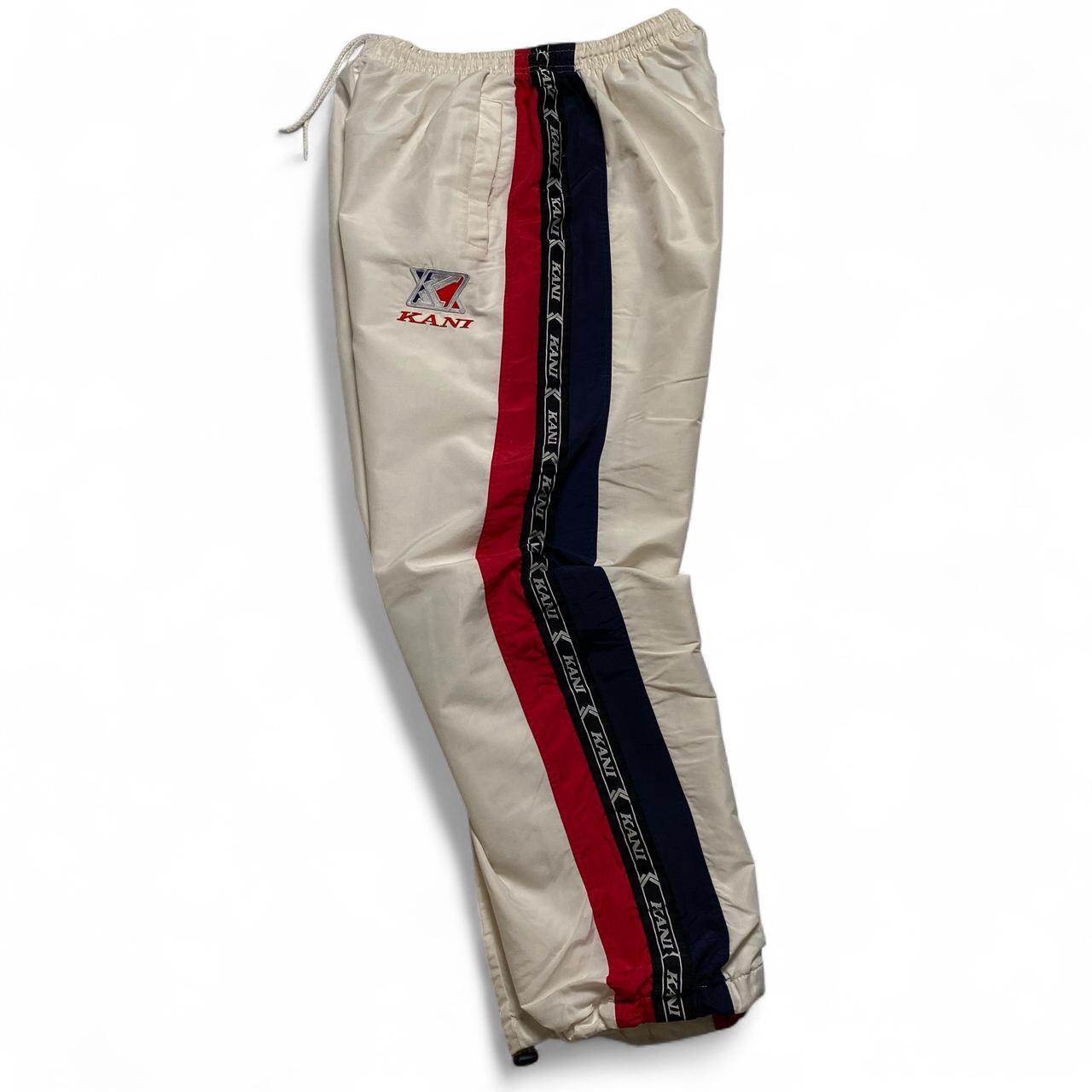 Karl Kani Vintage y2k 90βs Shell Trackpant Bottoms White Navy and Red