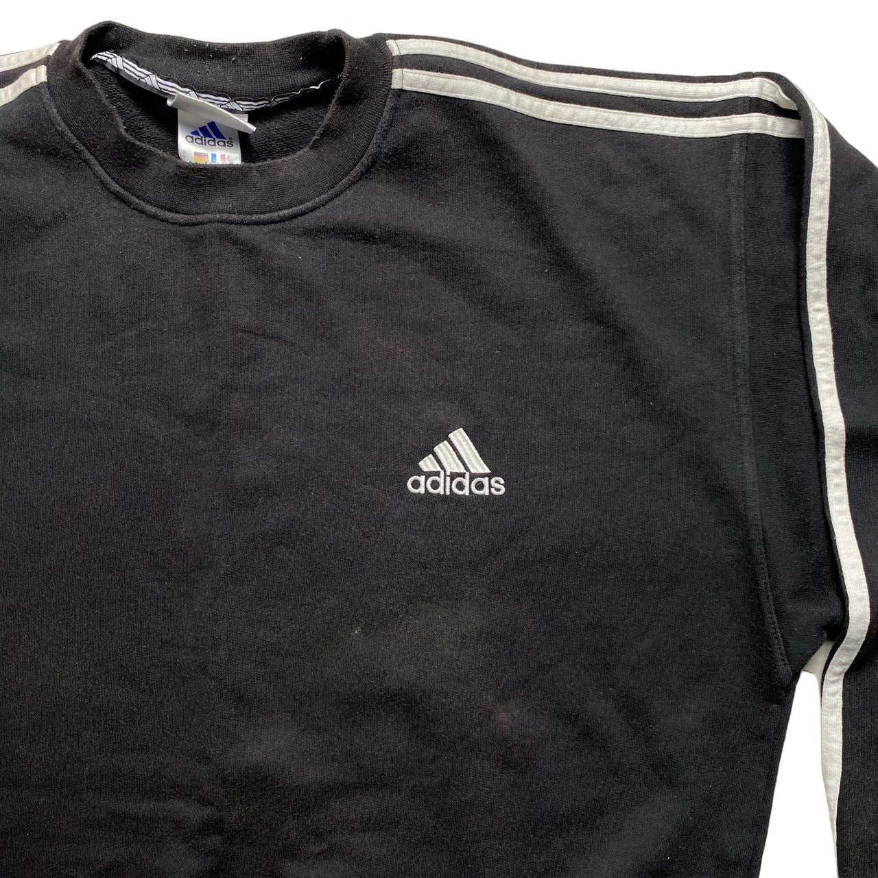 Adidas Black and White Vintage Jumper (L)
