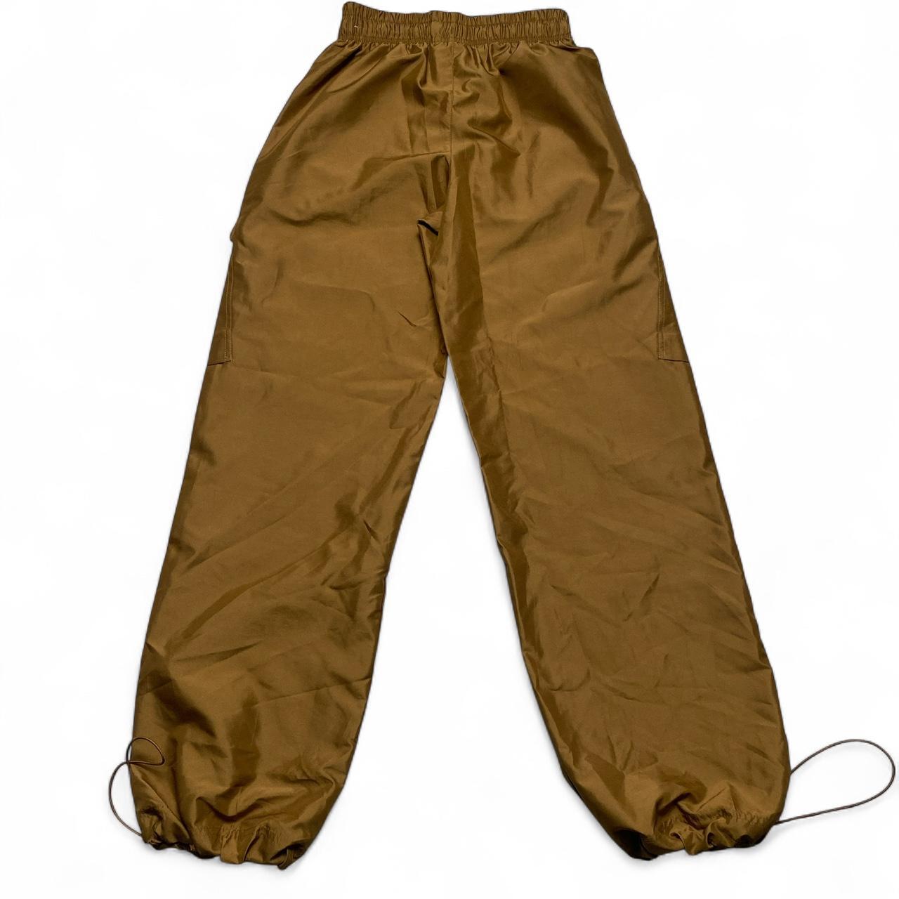 Nike Brown and Black Crop Vest and Shell Nylon Bottoms Tracksuit Set (S)