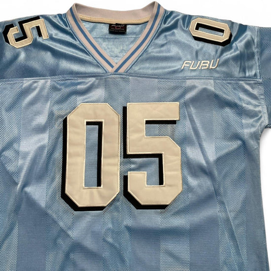 FUBU Vintage 90’s Y2K Baby Blue and White Jersey (L)