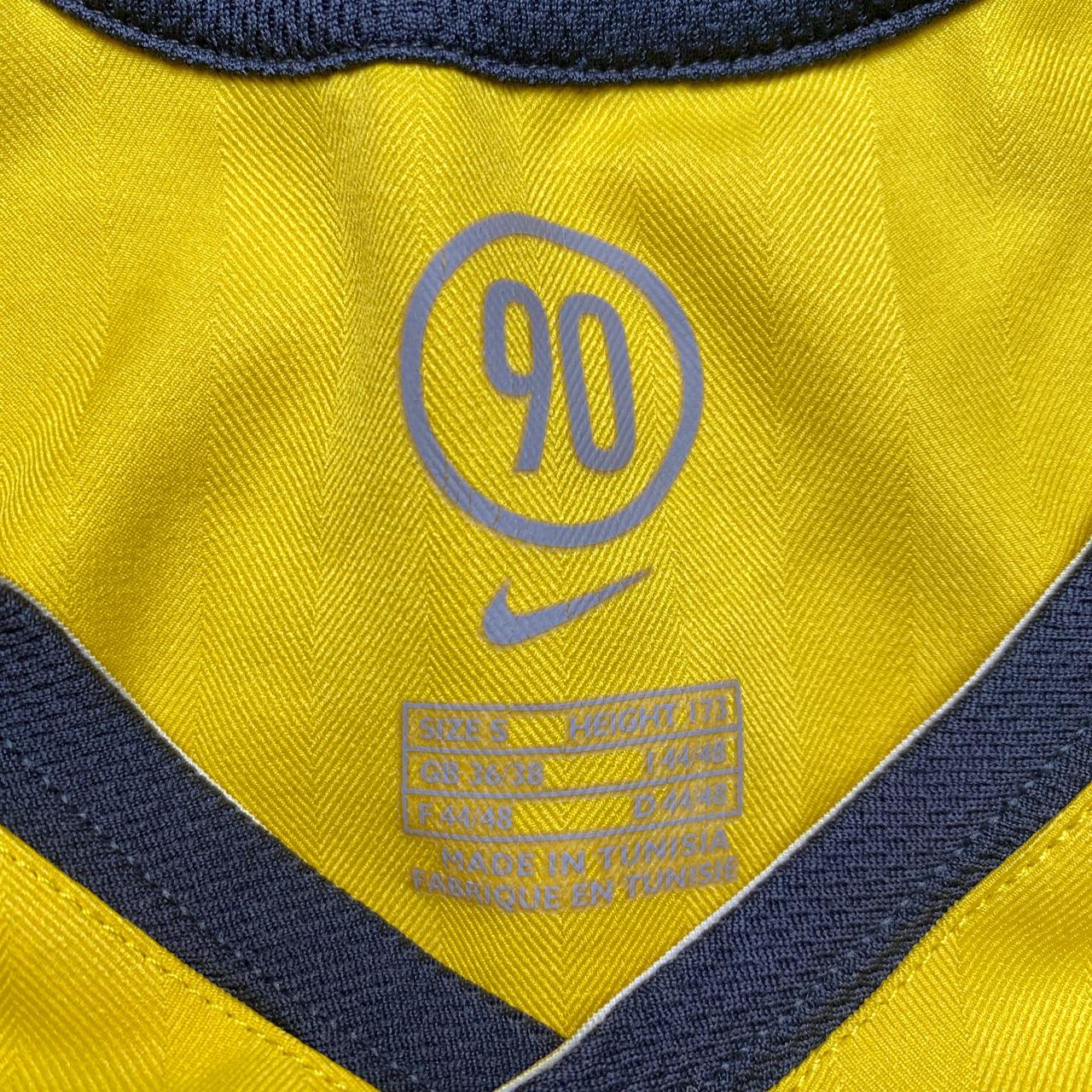 Nike Arsenal 2003/04 Vintage Total 90 Yellow and Grey O2 Football Jersey (S)