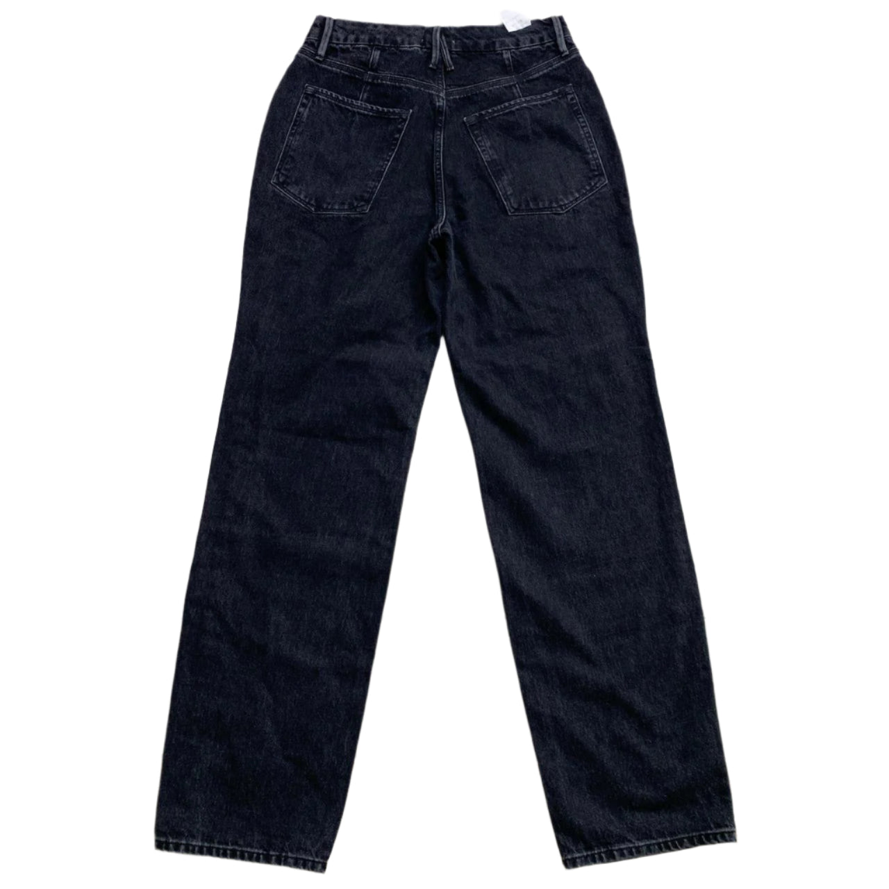 Good American Black Baggy Womens Thigh Split Jeans (28W)