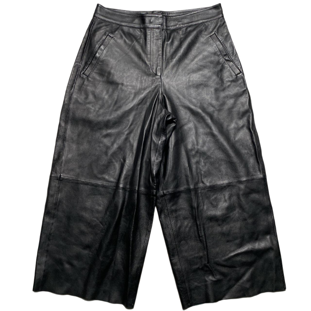 Allsaints Leather Wide Leg Trouser 3/4 Shorts (12)