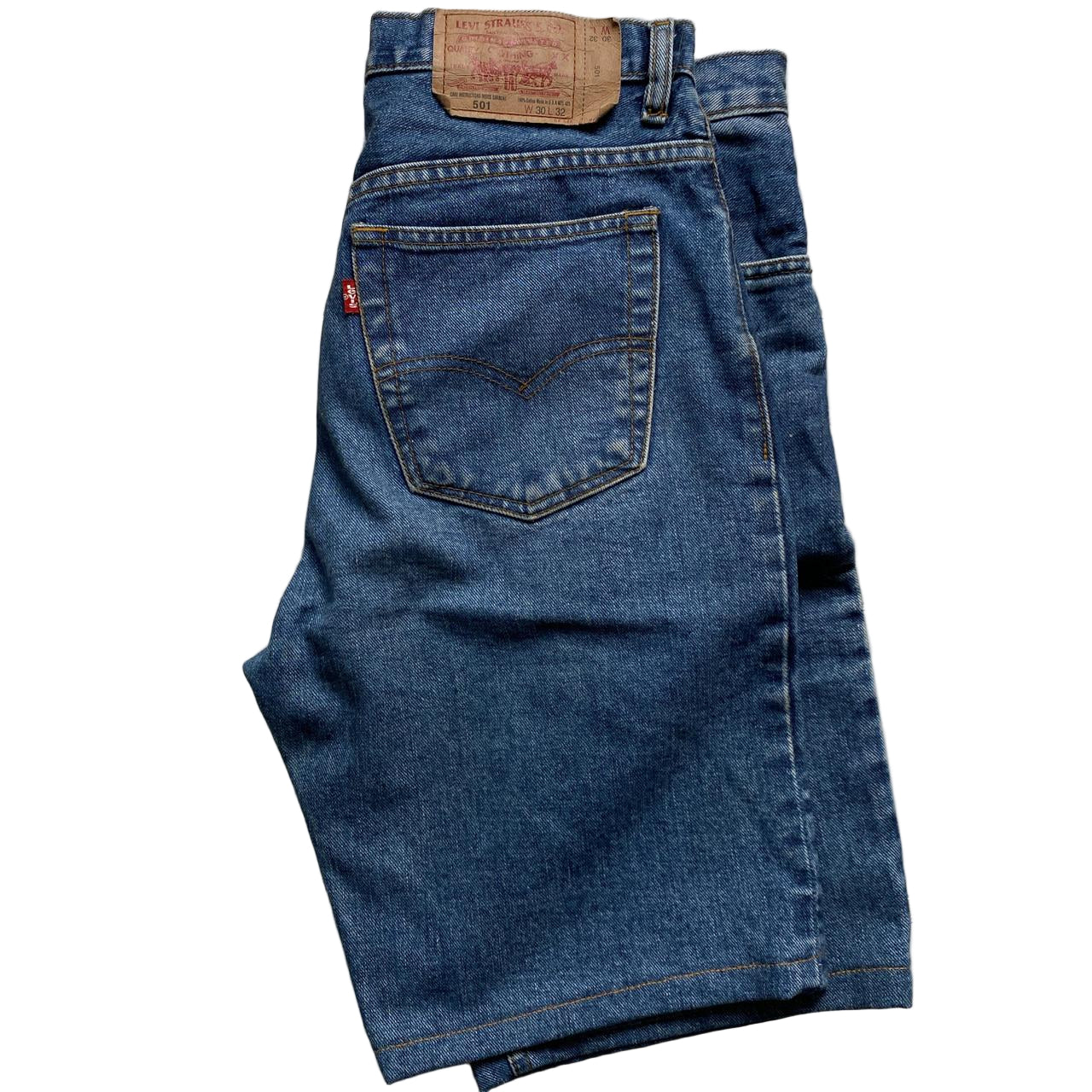 Levis 501 Vintage Made in USA Navy Jort Jean Shorts (30W)