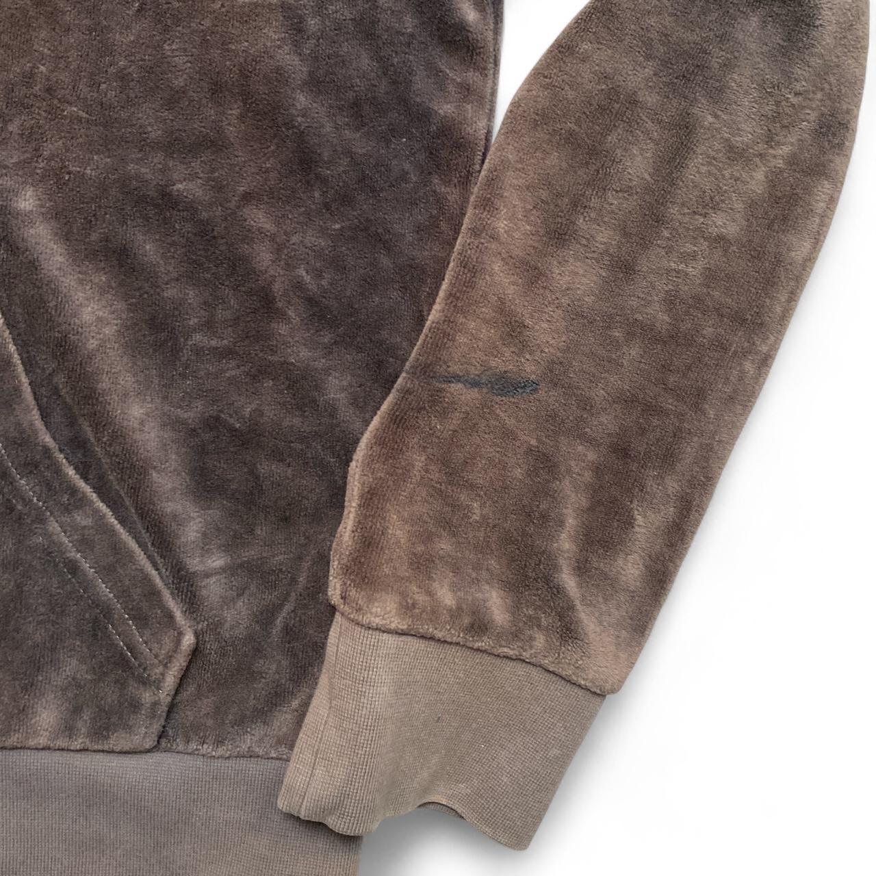Juicy Couture Womens Velour Brown Jewel Zip Hoodie