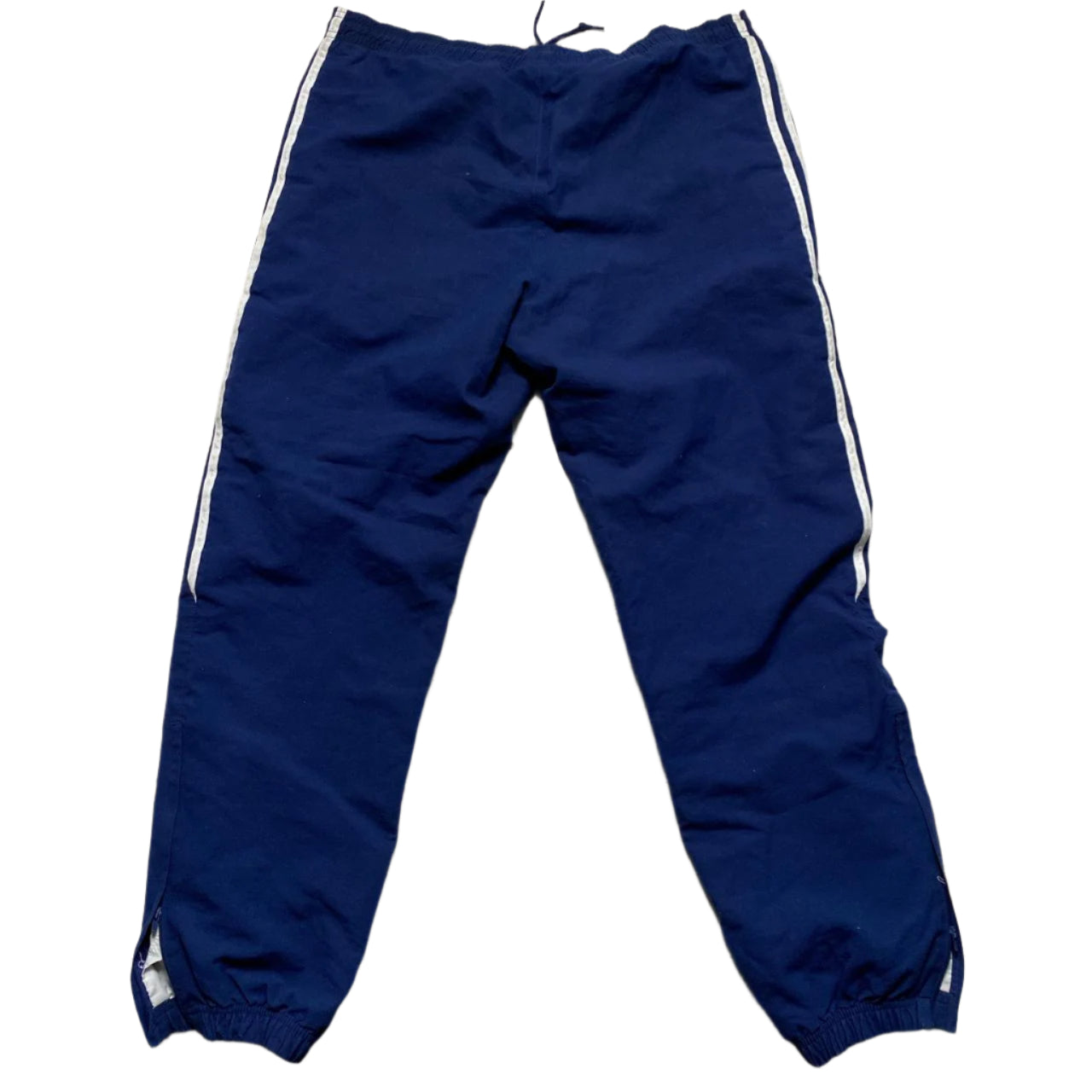 Adidas Navy and White Shell Trackpant Bottoms (L)