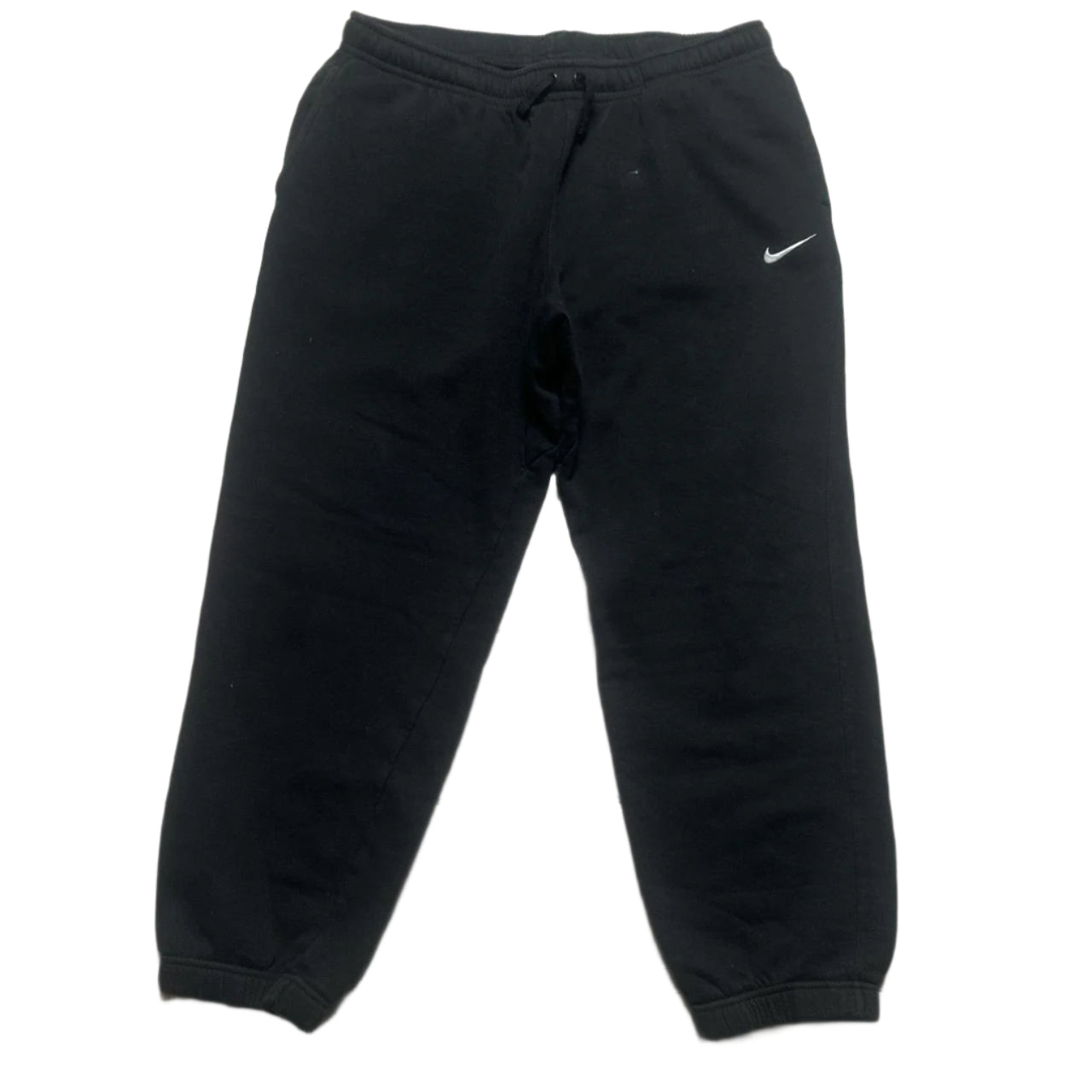 Nike Black and White Swoosh Baggy Joggers (2XL)