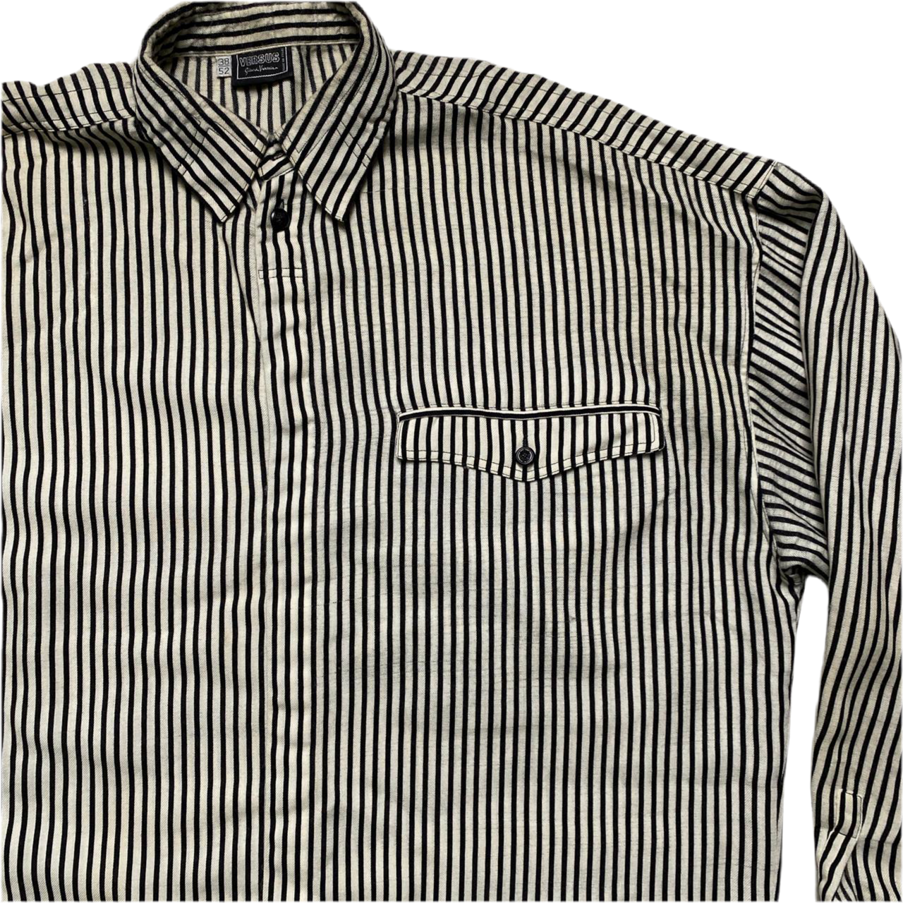 Versus Versace Black and White Striped Shirt (L)