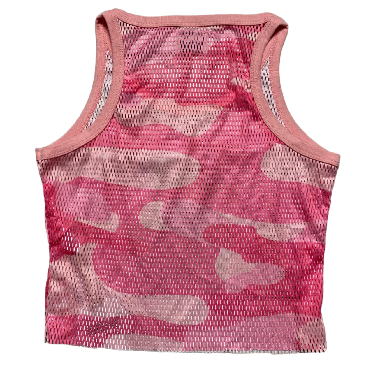 Clints Pink and White Camouflage Tank Top Mesh Vest (S)
