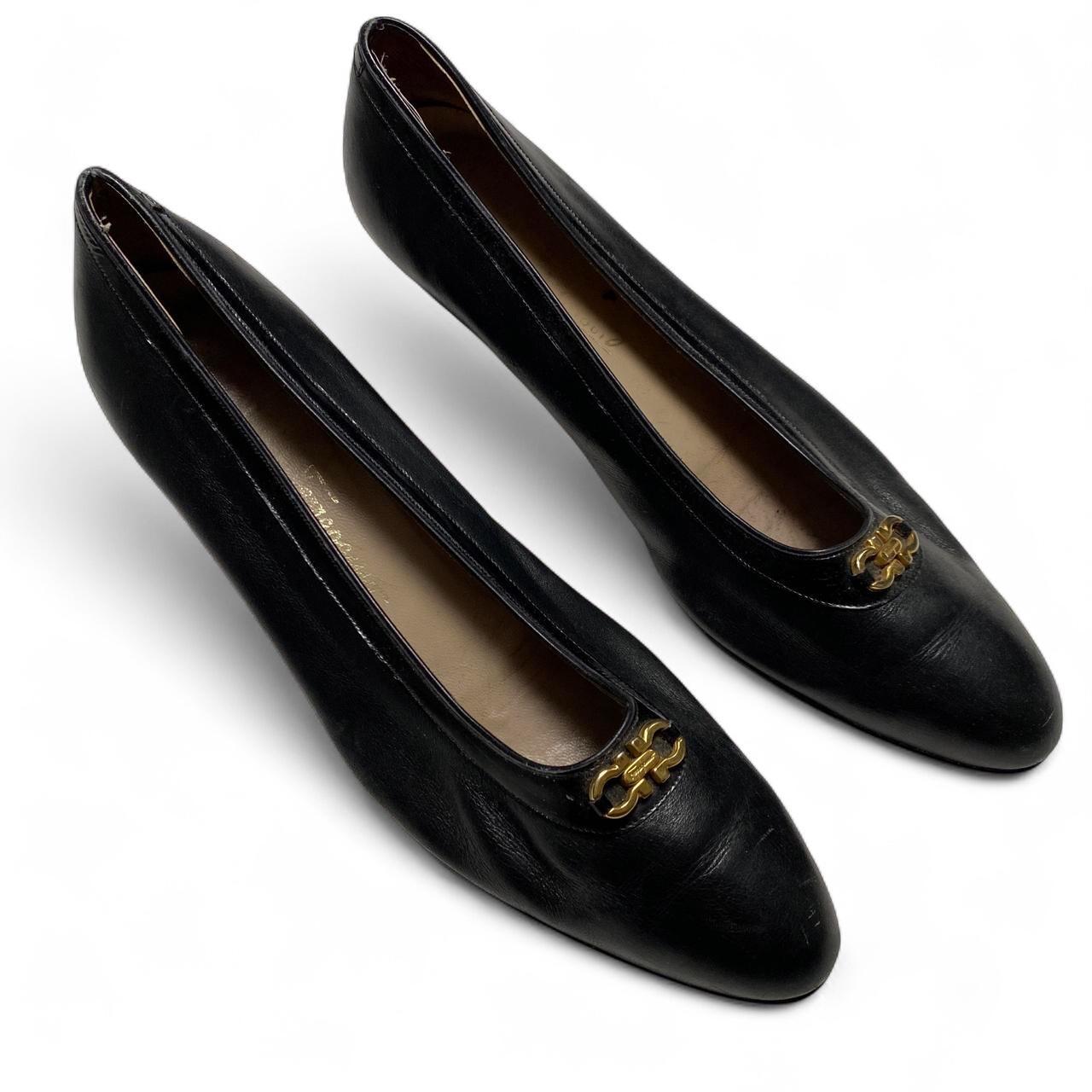 Ferragamo Black Leather Womens Heel Court Shoes (UK 8)