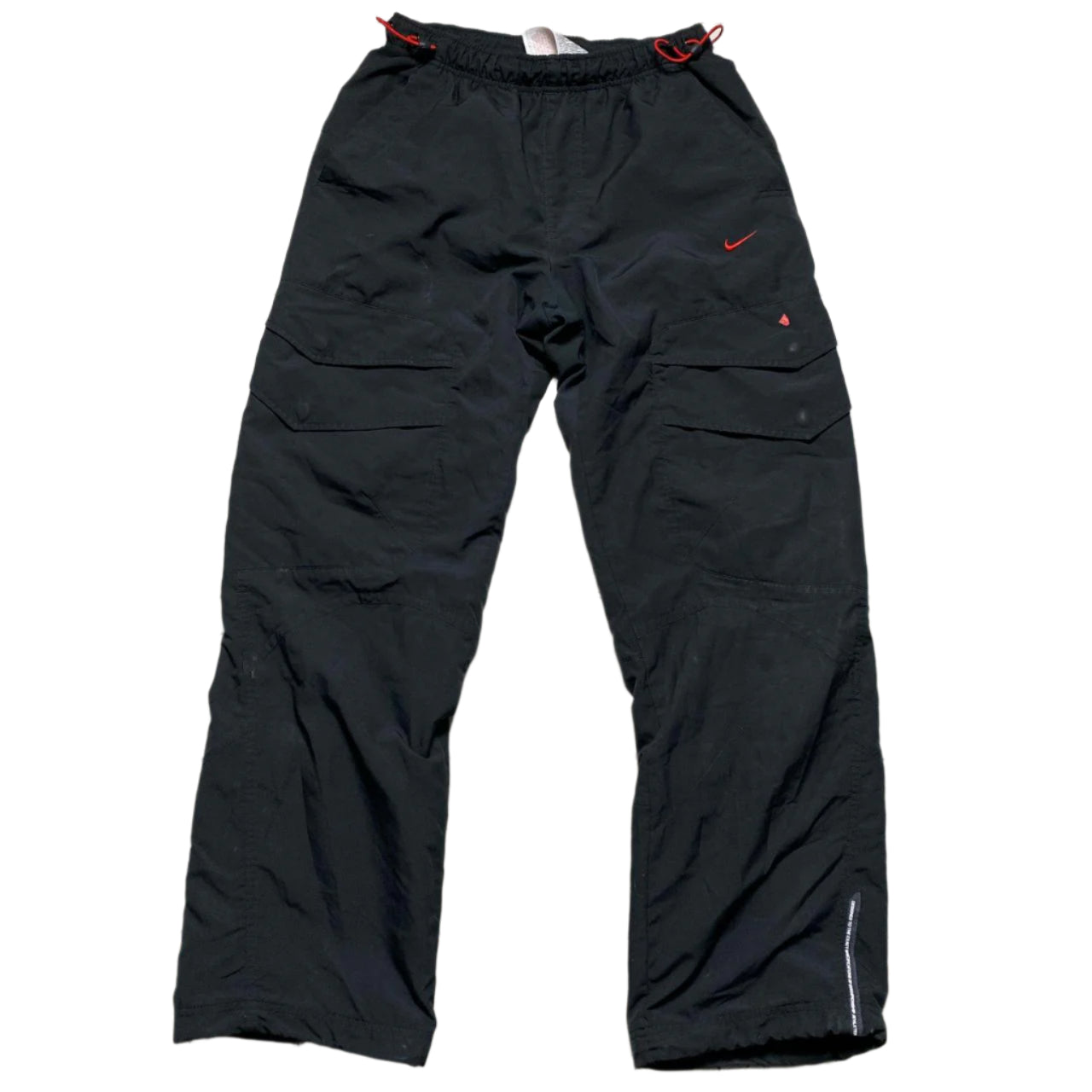 Nike Air Max LTD Black and Red Shell Cargo Trackpant Baggy Bottoms (M)