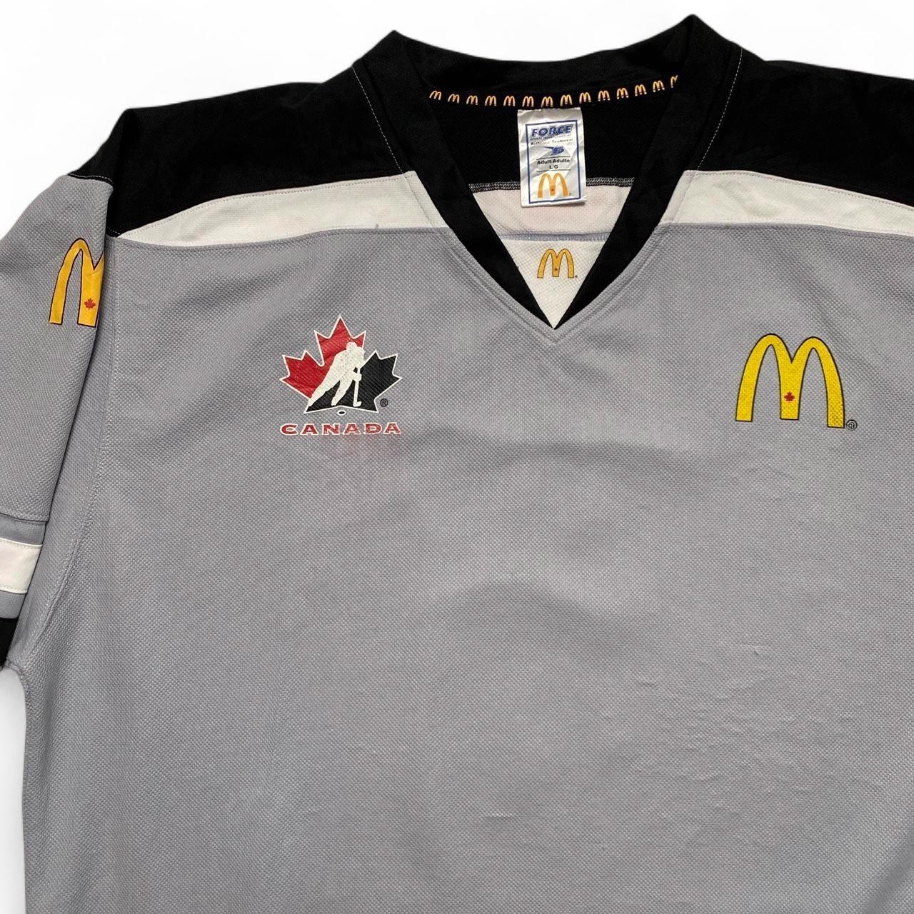 Canada McDonalds Grey Black and White Vintage y2k Hockey Jersey (L)