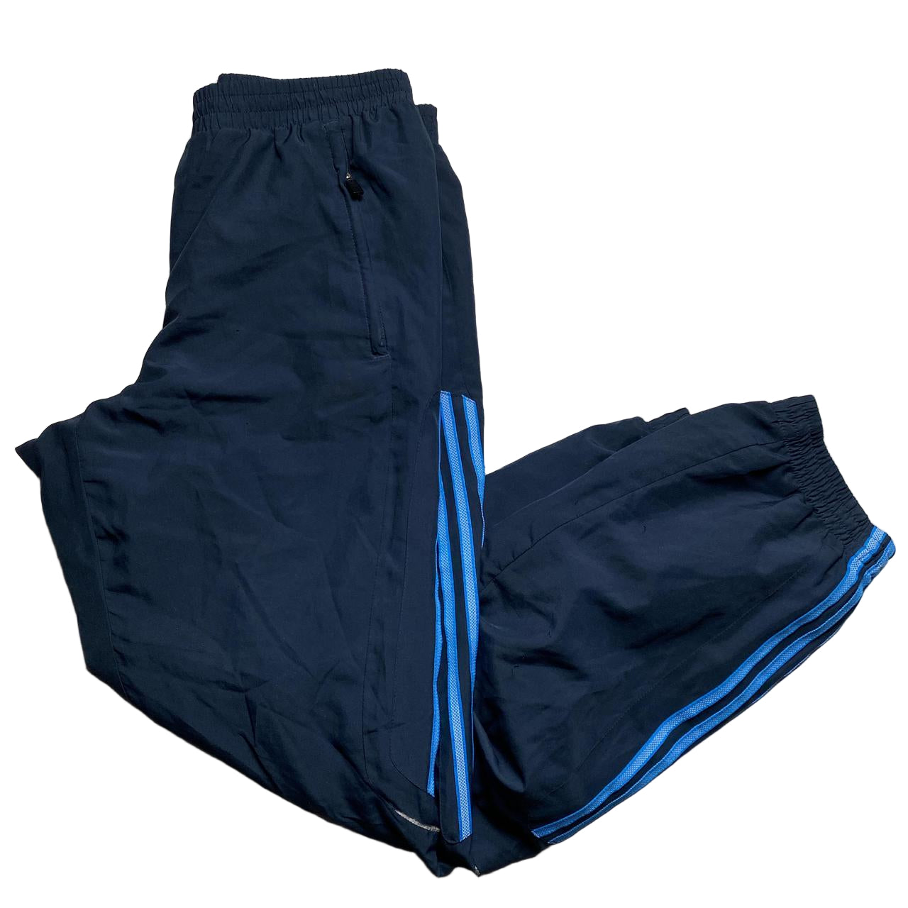 Adidas Baggy Navy and Blue Trackpant Shell Bottoms (S)