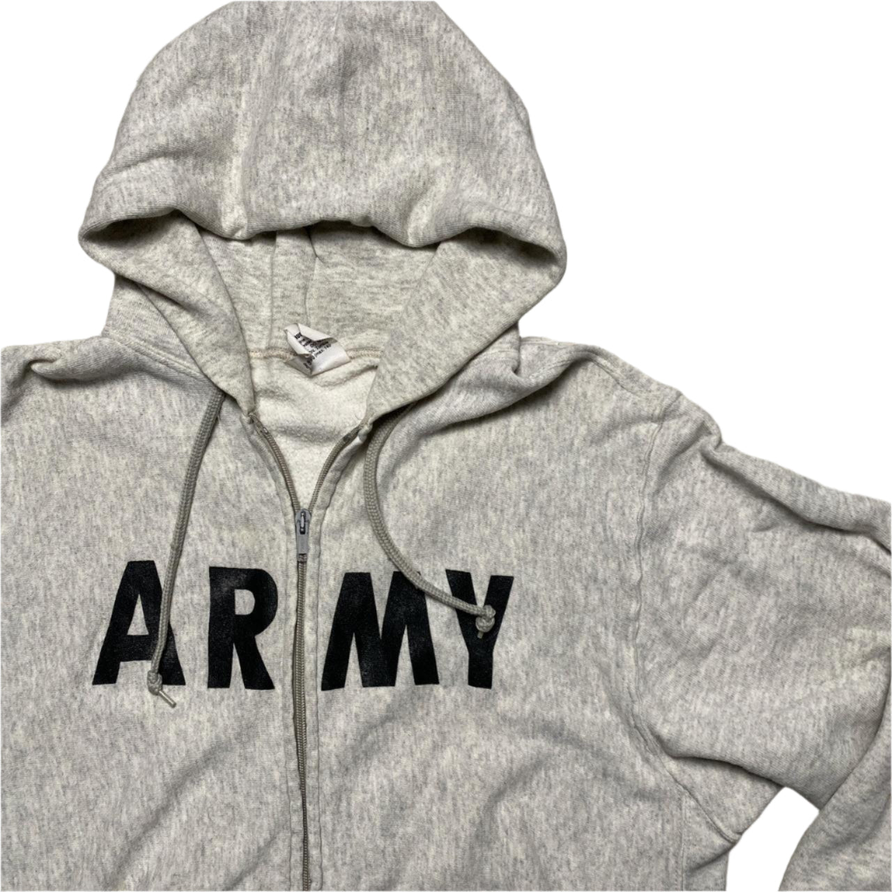 Grey Vintage 90’s Army USA Military Grey and Black Hoodie (L)