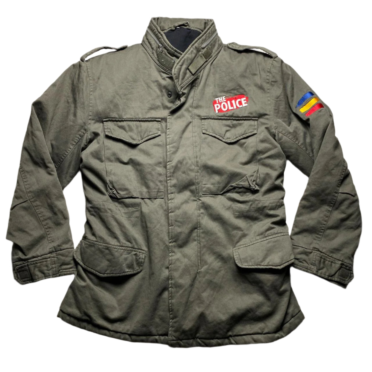 The Police Vintage Khaki Green Military Jacket (M)