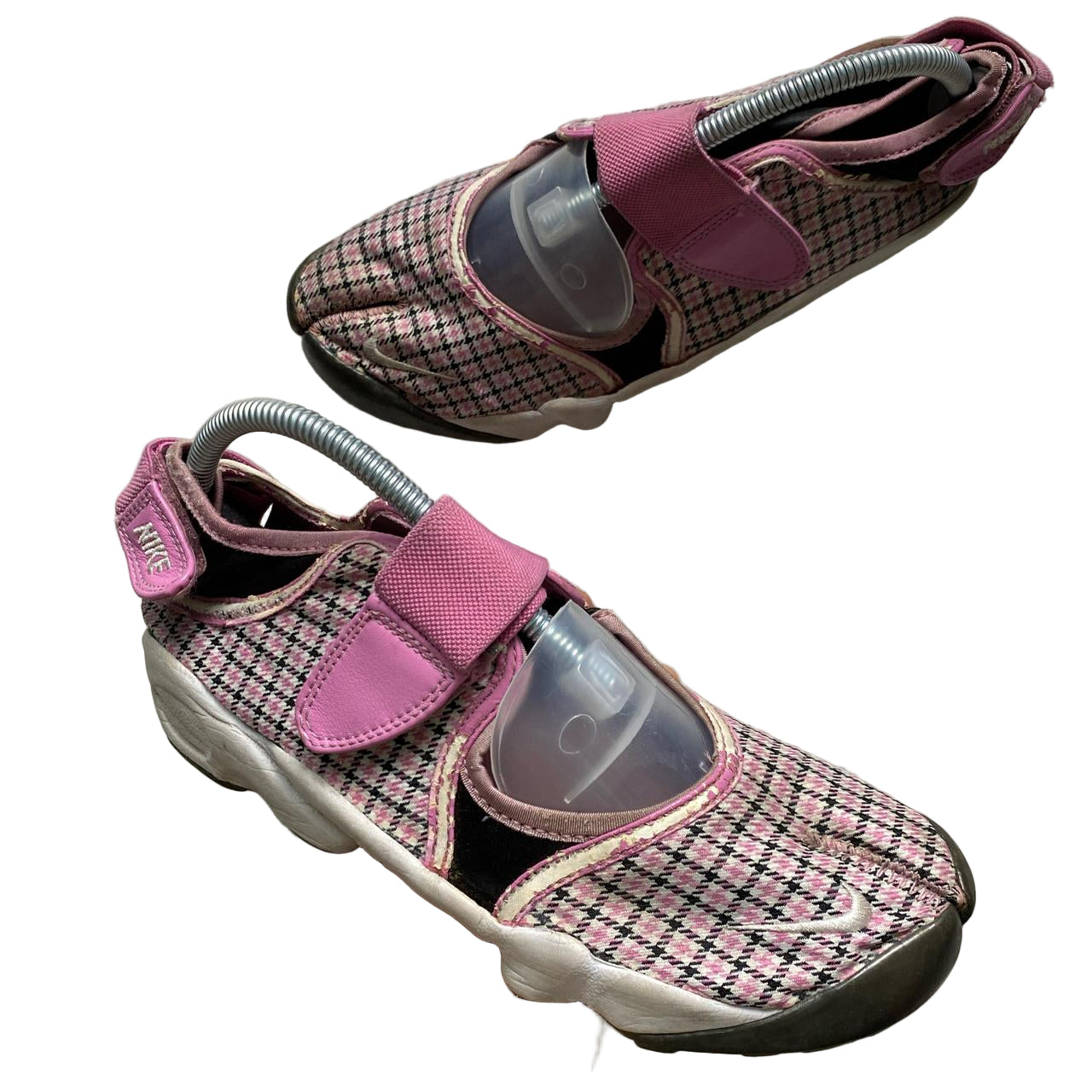 Nike Air Rift Pink White and Black Tweed Vintage 2005 Tabi Split Toe Shoes (UK 6.5)