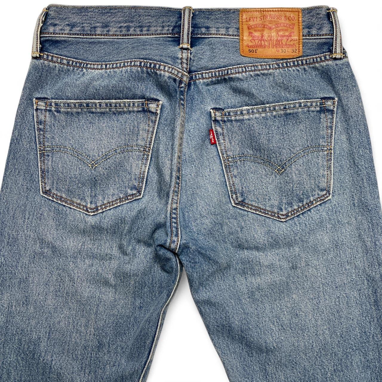 Levis 501 Light Blue Stonewash Jeans (30W)