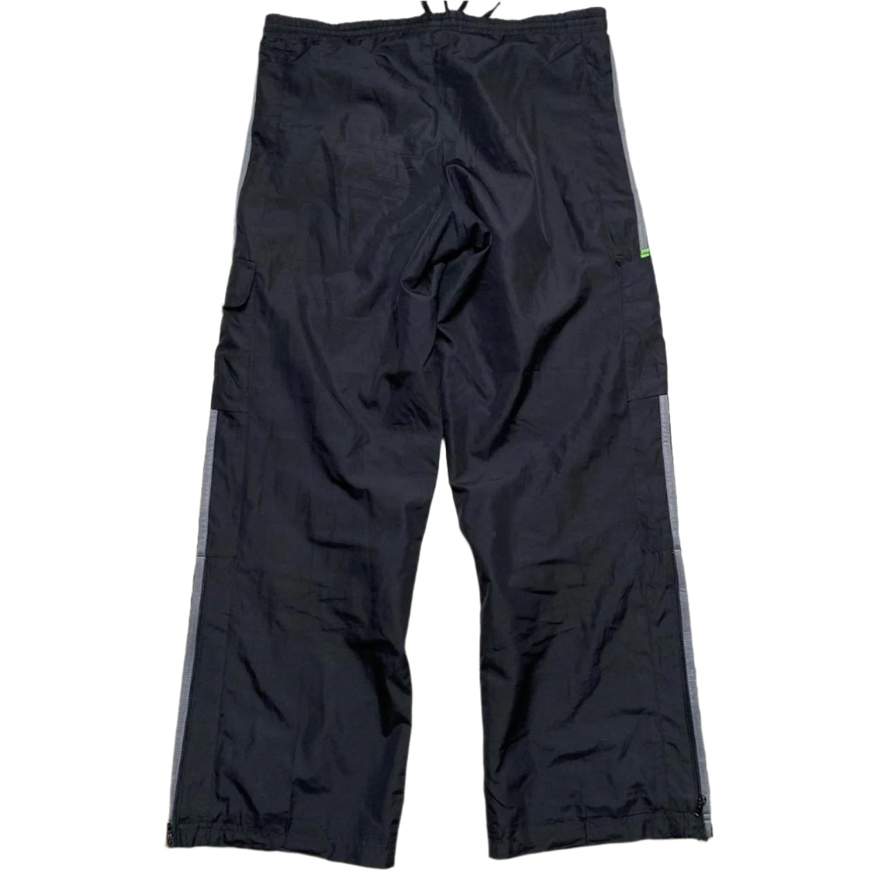 Adidas Black Green and Grey Shell Cargo Trackpant Bottoms (S)