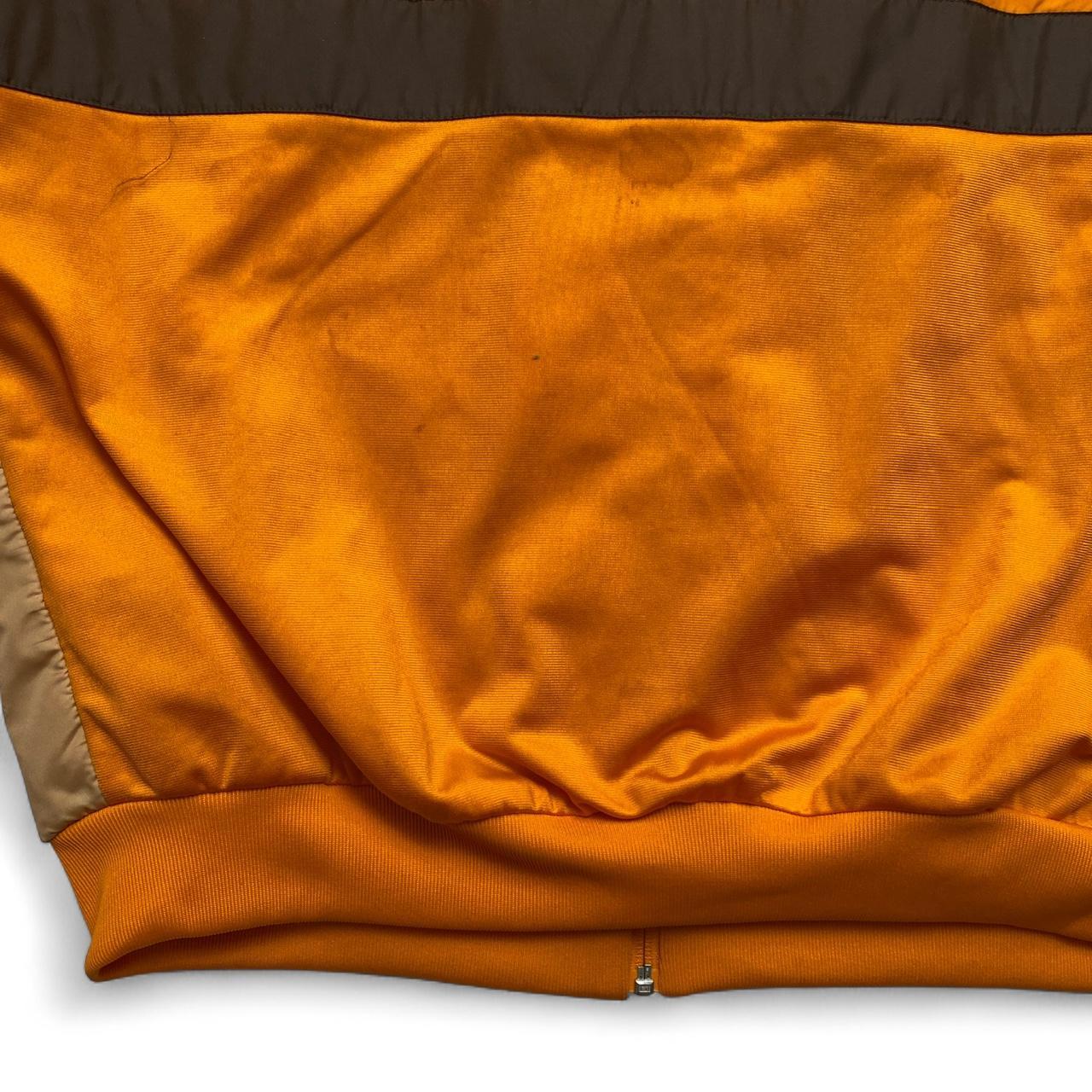 Adidas Originals Orange and Brown Nylon Panels Polyster Tracksuit Jacket (XL)