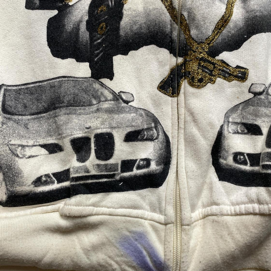 Tough Face 2 Pac Vintage 90’s Cream Hoodie (L)