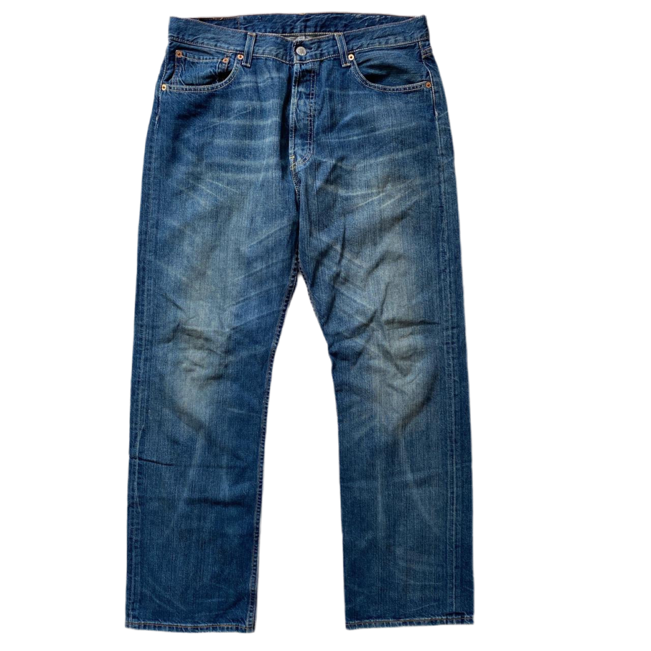 Levis 501 Stonewash Blue Jeans (34W)