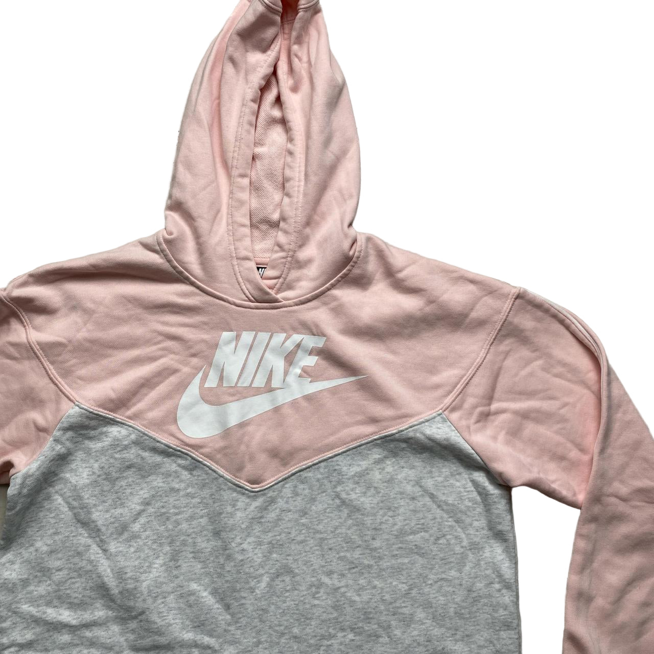 Nike Womens Pink White and Grey Hoodie (S)