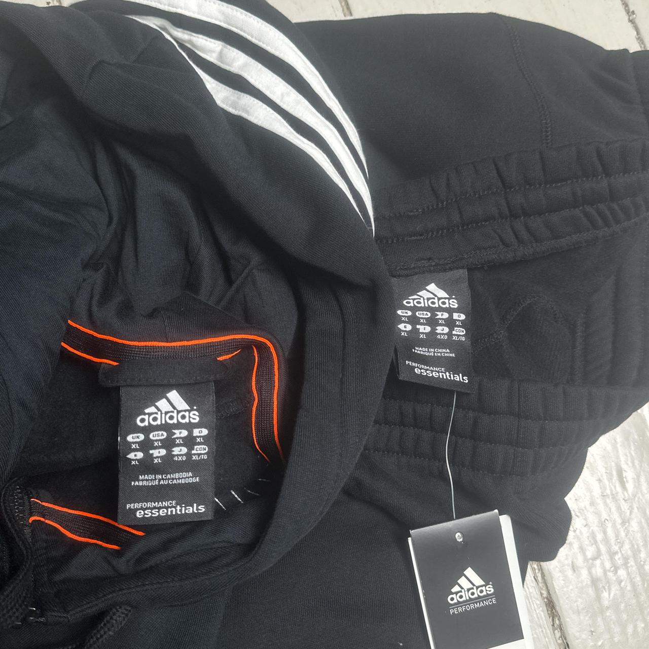 Adidas Performance Essentials Black and White Full Tracksuit (XL)
