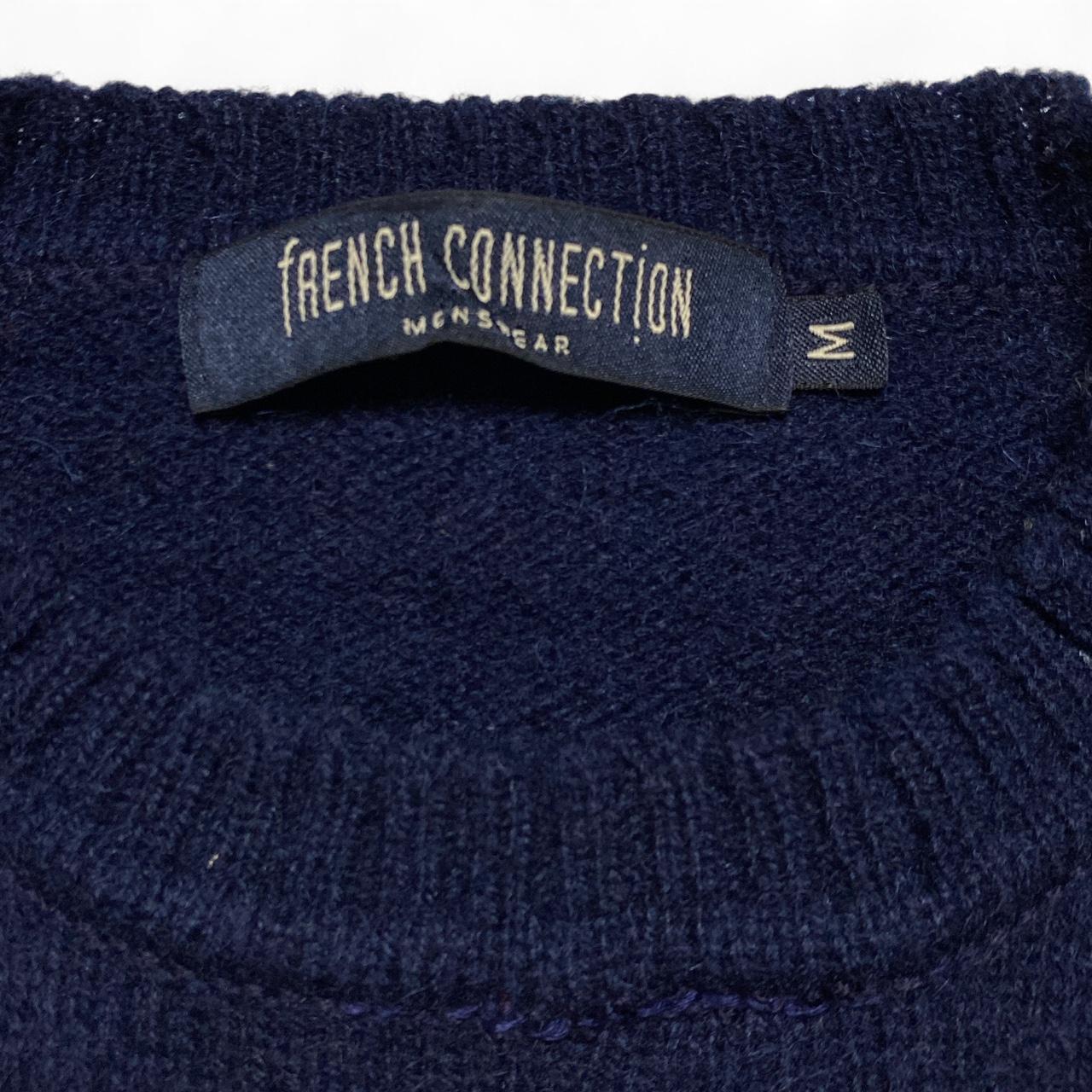 French Connection Vintage Striped Multi Colour Navy Knit Wool Jumper (M)
