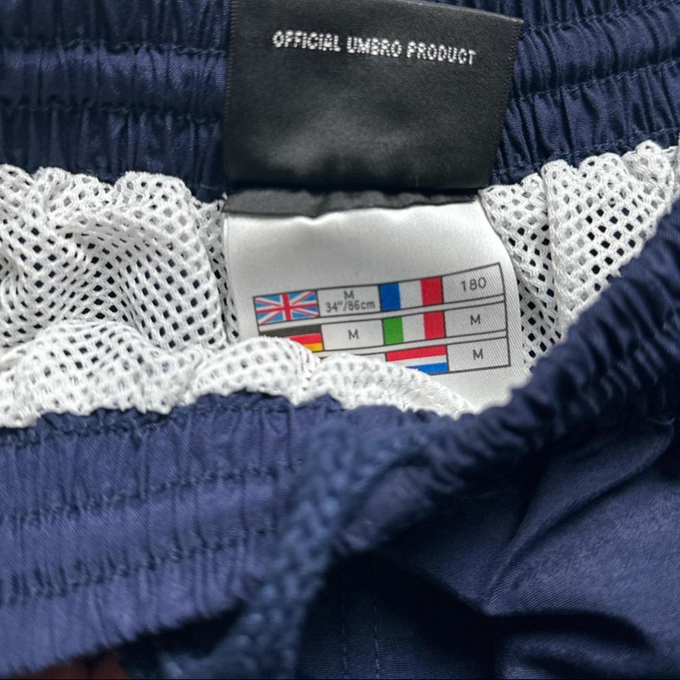 Umbro Vintage Navy and White Shell Shorts (M)