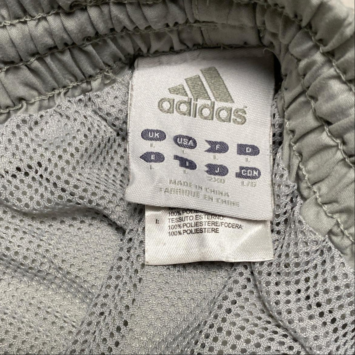 Adidas Silver and Grey Vintage Trackpant Shell Baggy Bottoms (L)