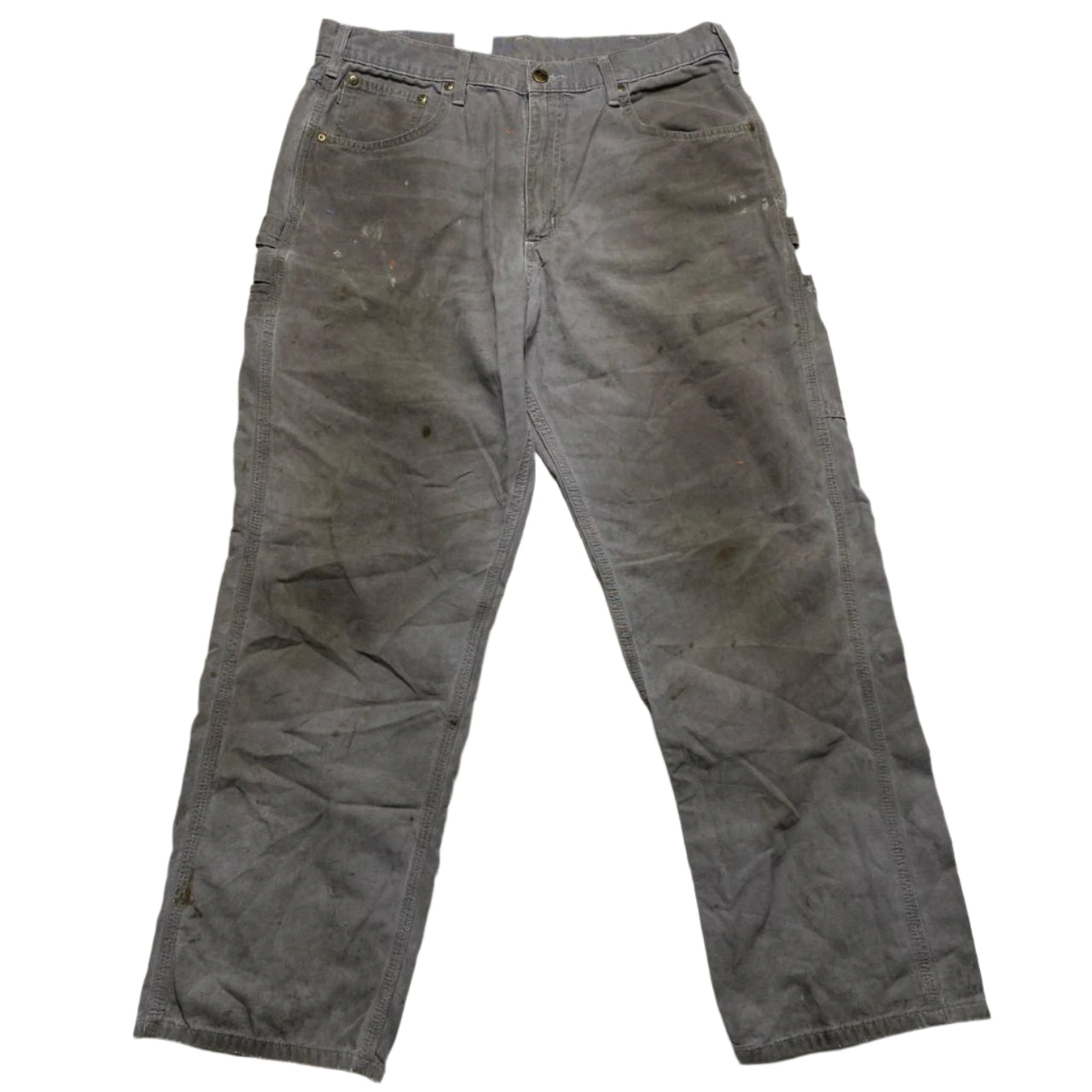 Carhartt Vintage Distressed Grey Workwear Cargo Trousers (36W)