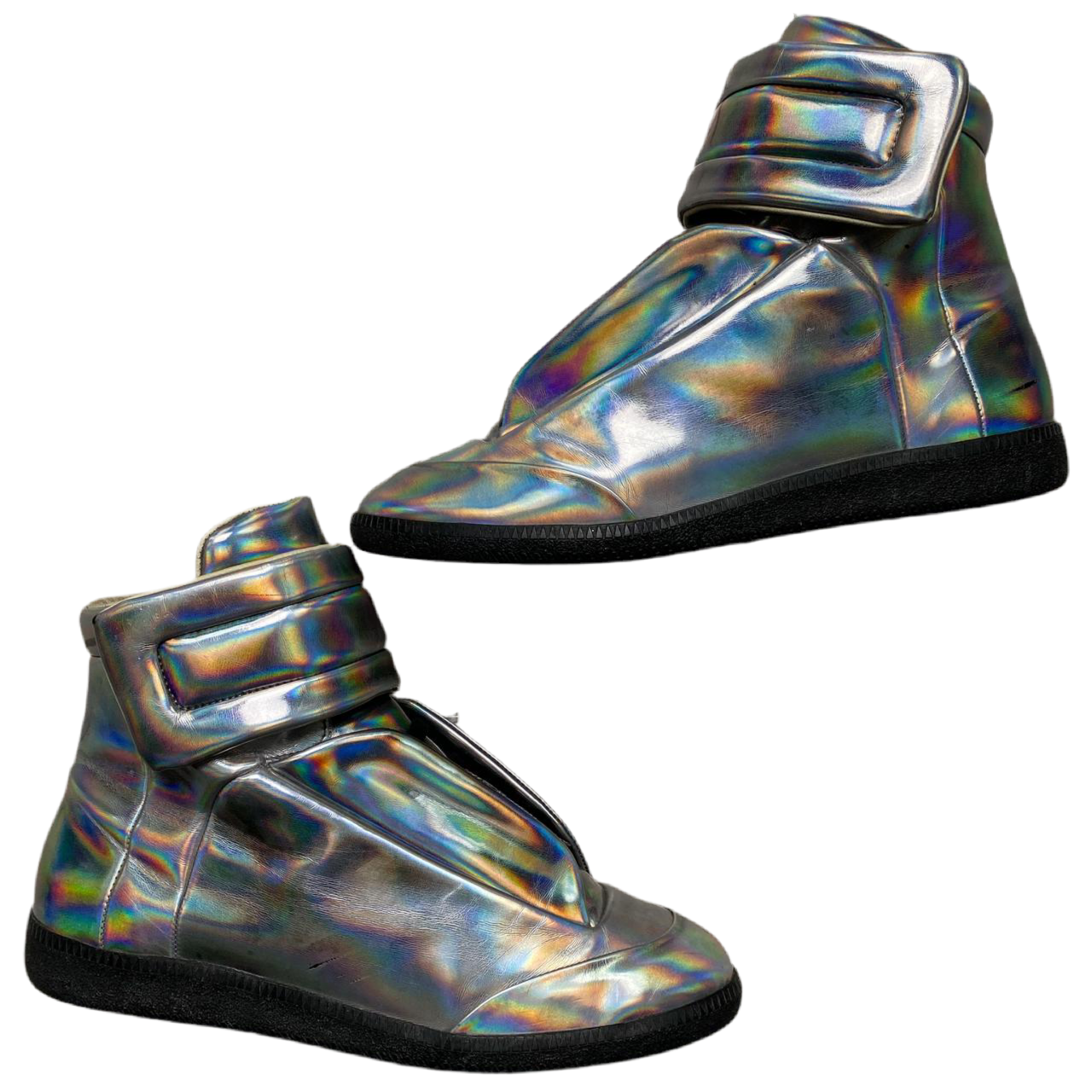 Maison Margiela Future Iridescent Silver High Boot Trainers (UK 9)