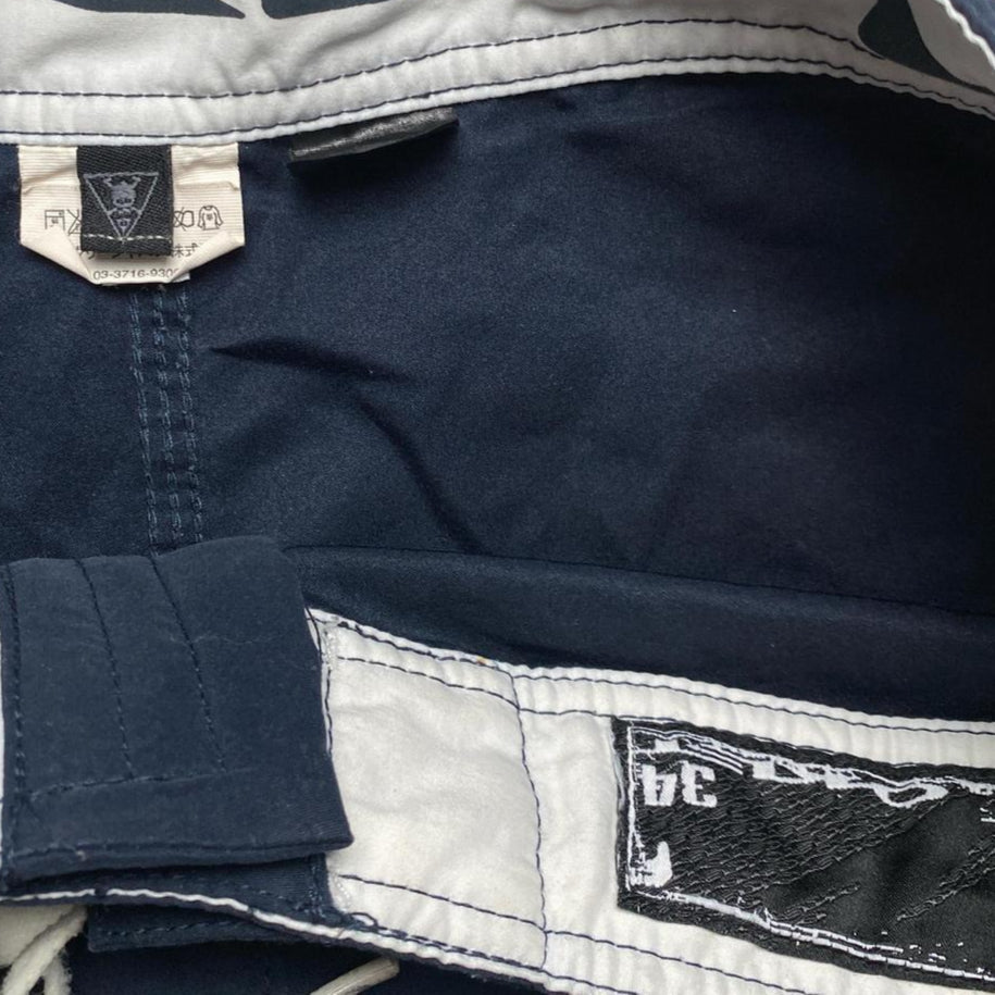 Oakley Navy and White Surf Shorts (34W)