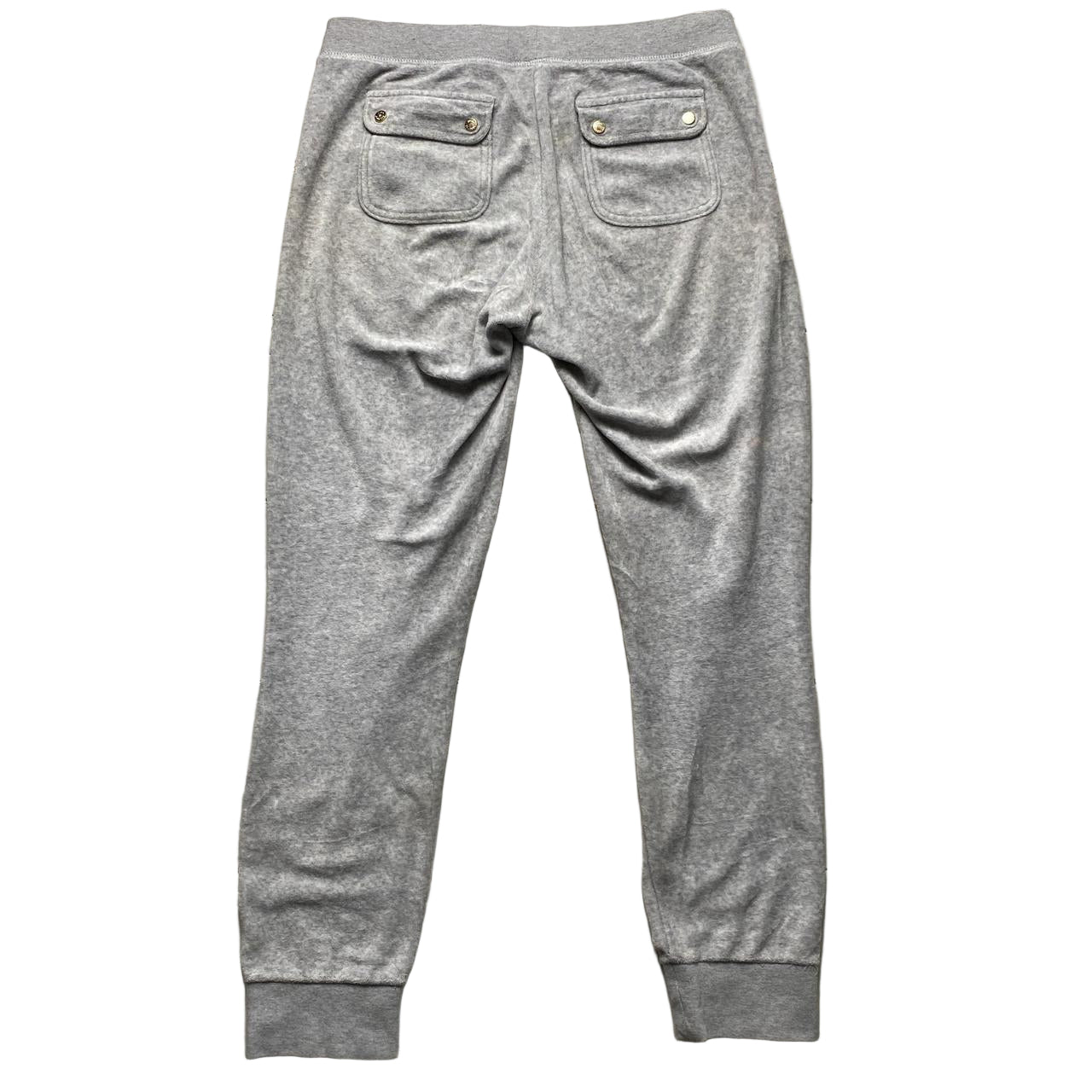 Juicy Couture Grey and Pink Velour Tracksuit (S)