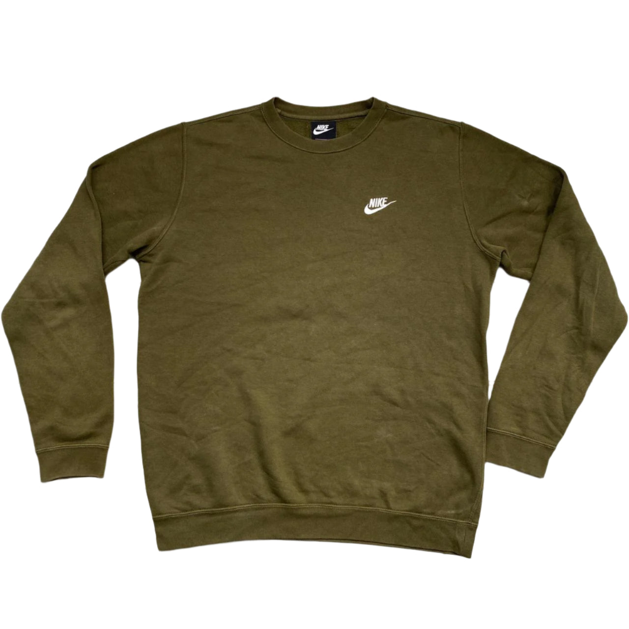 Nike Khaki Green and White Tracksuit Jumper and Joggers (M)