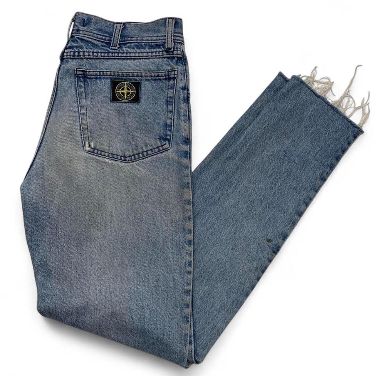 Stone Island Light Blue Vintage 90’s Square Patch Jeans (30W)