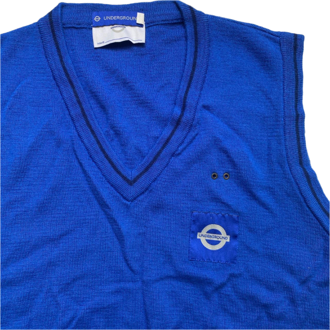 Vintage 90ās workwear Blue Vest Gilet Jumper (S)