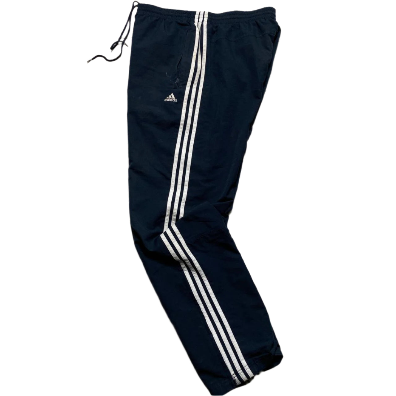 Adidas Navy and White Shell Trackpant Baggy Bottoms (XL)