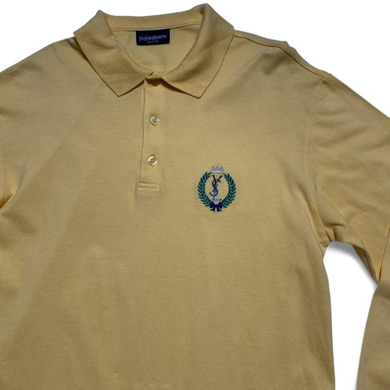 YSL Yves Saint Laurent Vintage 90’s Long Sleeve Yellow Polo Shirt (L)