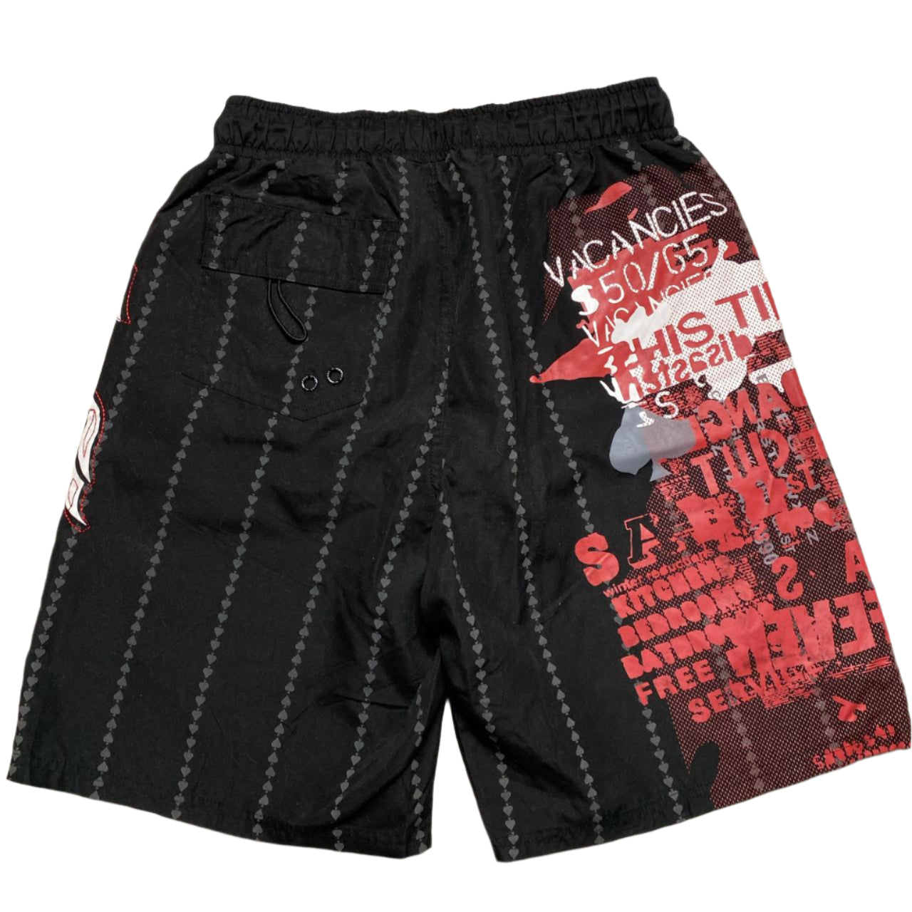 No Fear Skater Swimming Trunk Shorts Black White and Red (M)