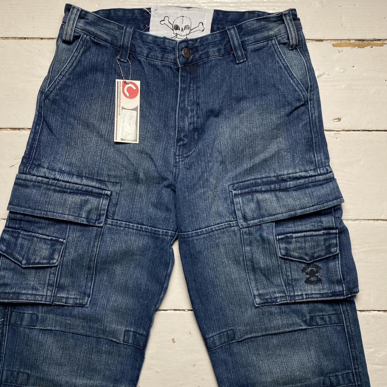 Criminal Damage Baggy Cargo Jeans Trousers
