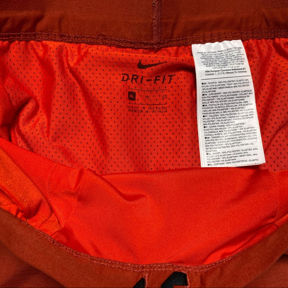 Nike Dri Fit Running Shorts Orange and Red (XL)