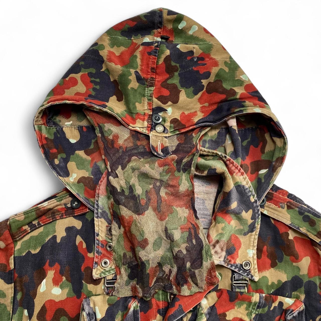 Swiss Camo M70 Camouflage Red Brown and Green Vintage Army Military Jacket (XL)