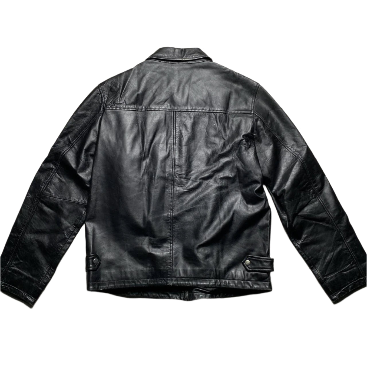 United Colours of Benetton Black Leather Jacket (XL)